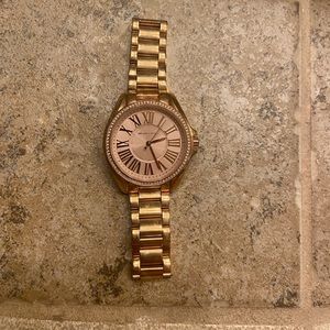 Michael Kors rose gold watch with rhinestones